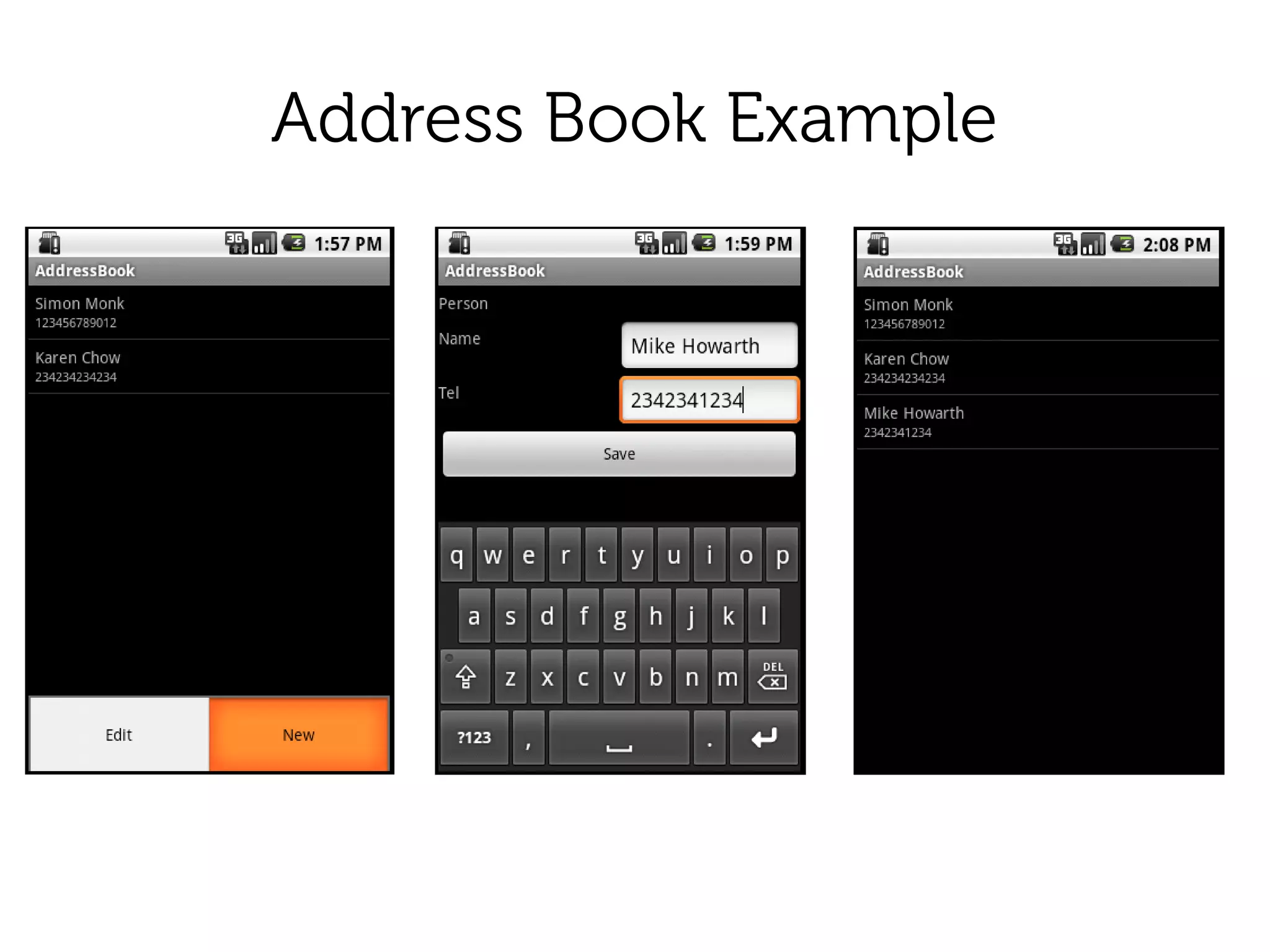 Address Book Example
 
