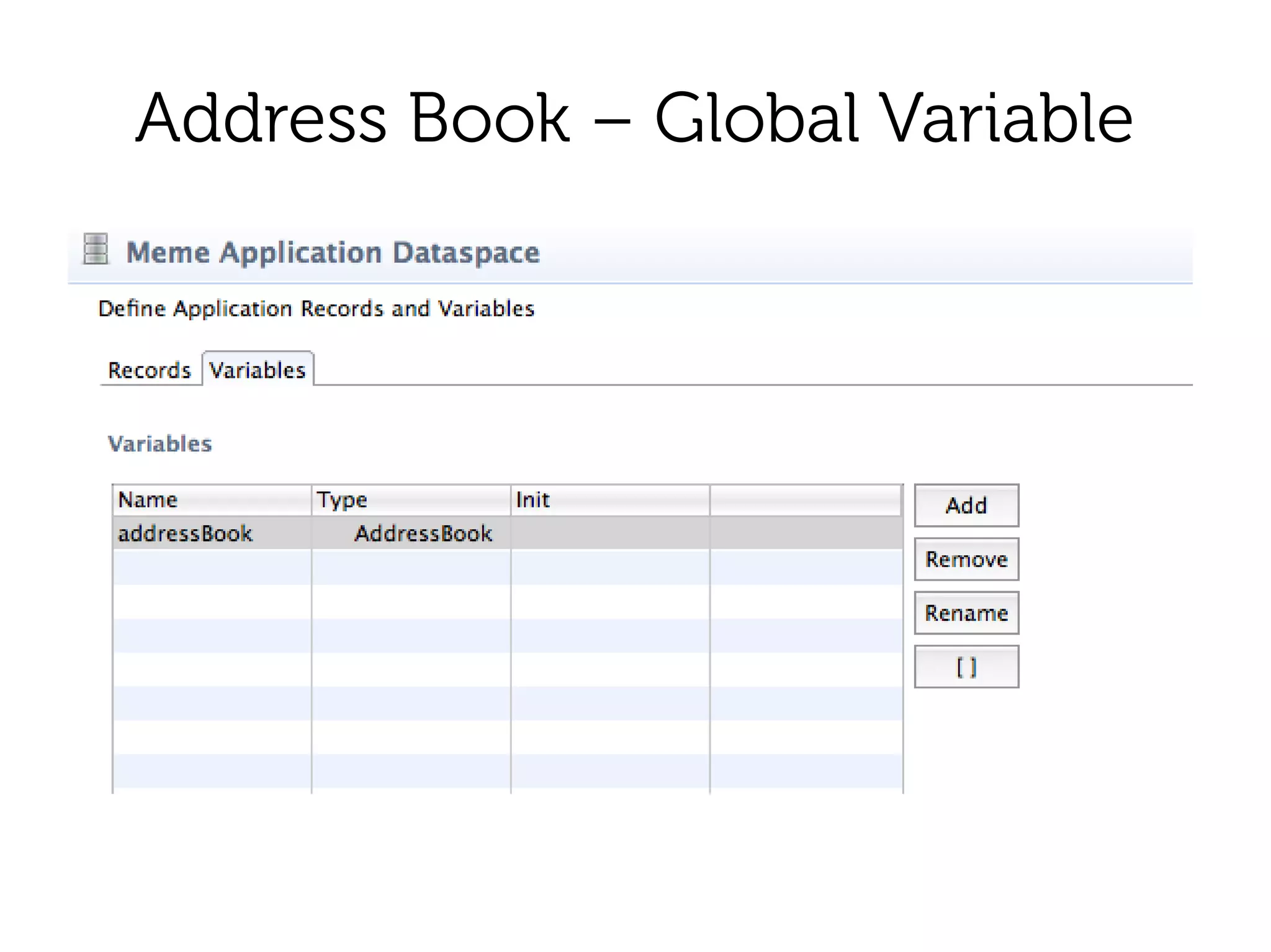 Address Book – Global Variable
 