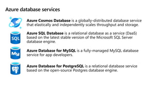 Azure database services
 