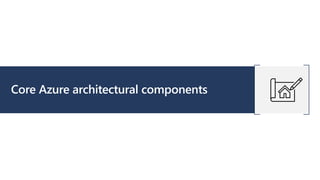 Core Azure architectural components
 