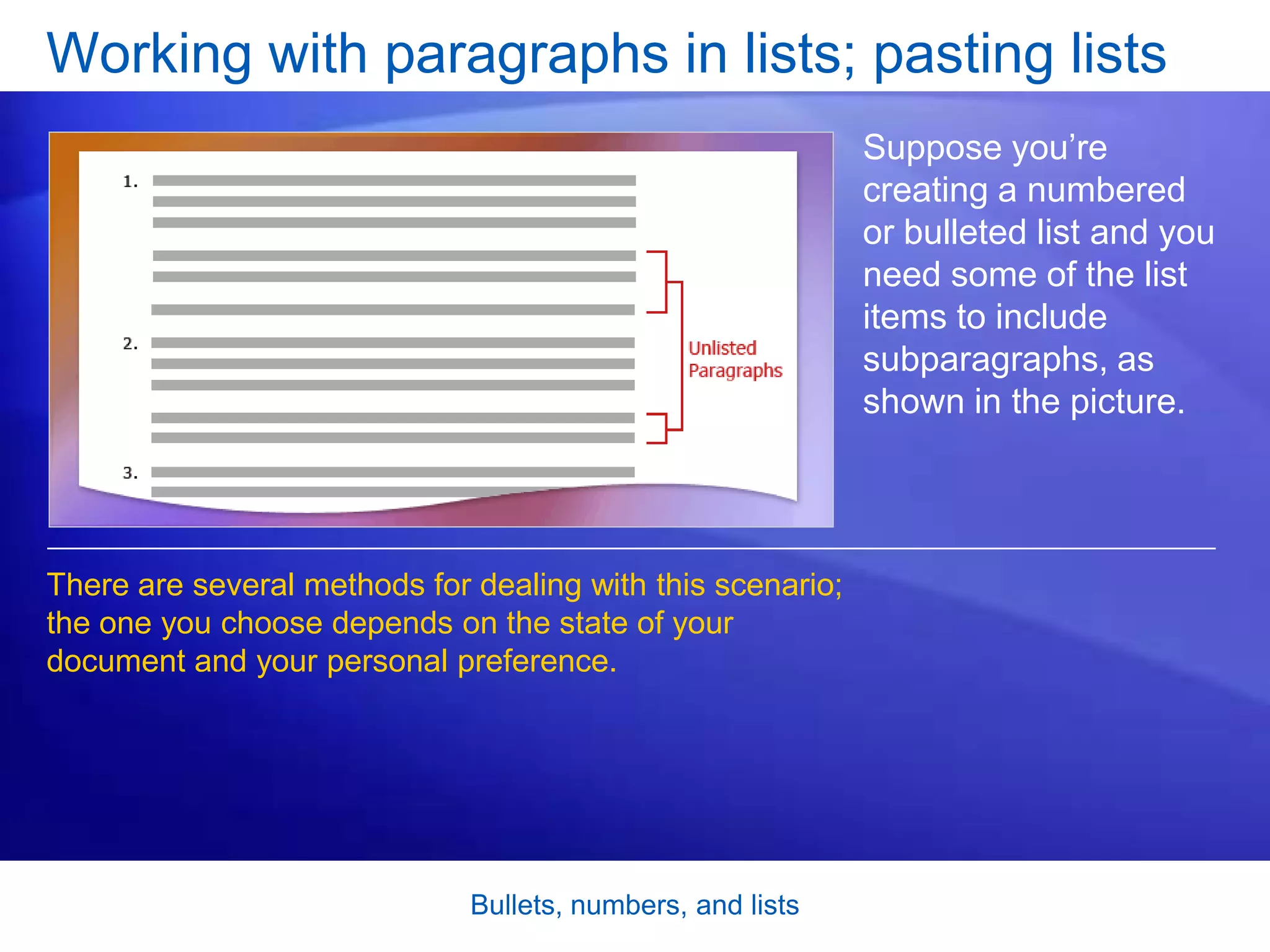 02 microsoft office word 2007 (bullets and numbering) | PPTX