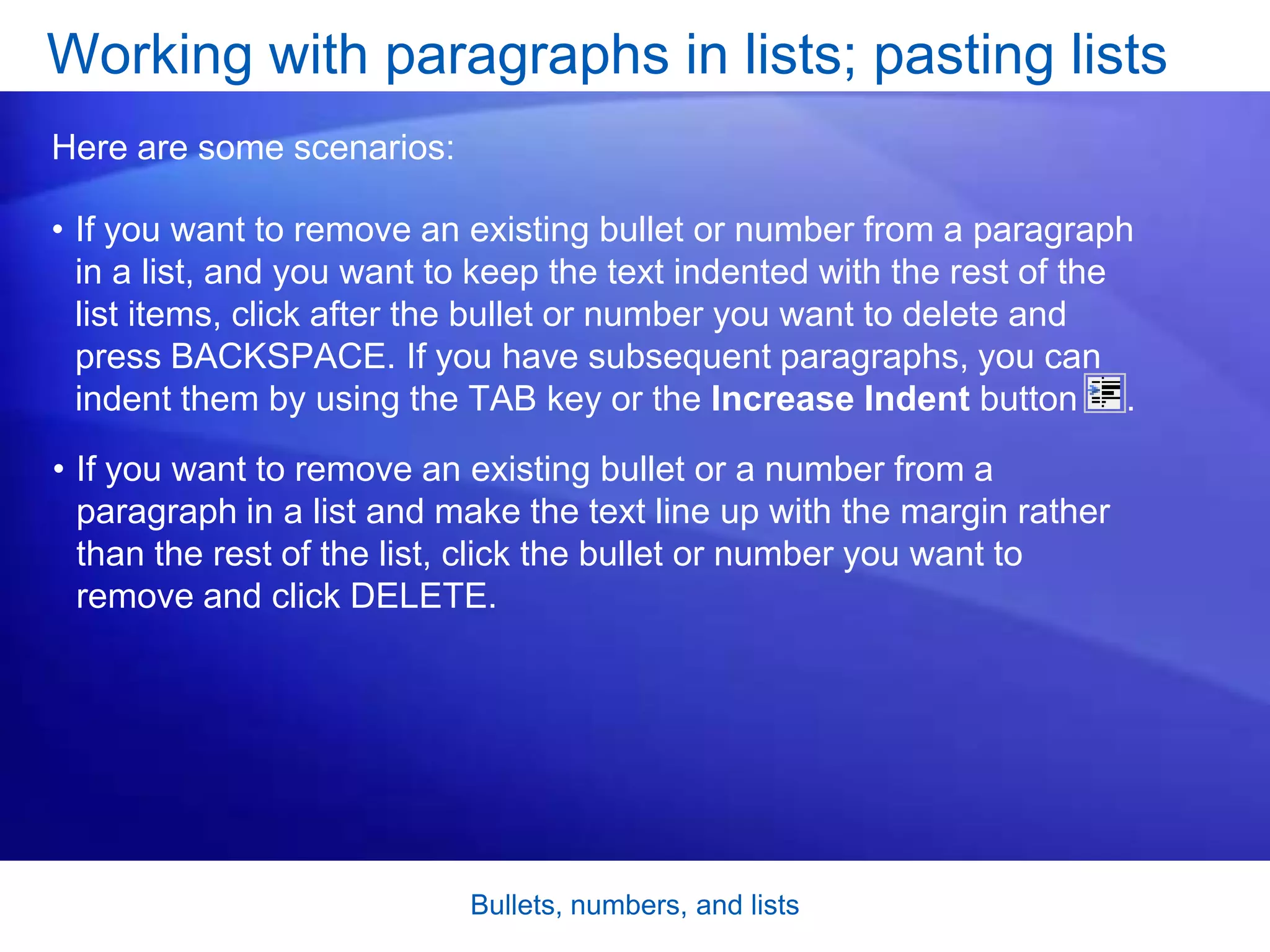 02 microsoft office word 2007 (bullets and numbering) | PPTX