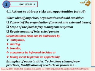 ISO 22000 Clauses Requirements and Documentation training ISO 22000 RS ...