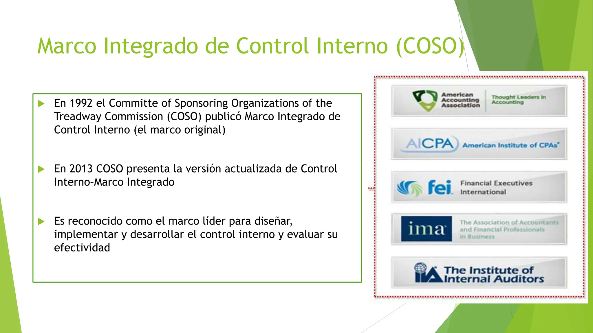 02 MODELO DE CONTROL INTERNO COSO.pptx control interno | PPTX