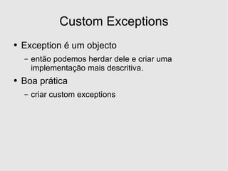 Desenvolvimento em .Net - Excepções