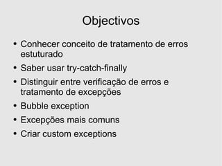 Desenvolvimento em .Net - Excepções