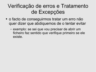 Desenvolvimento em .Net - Excepções