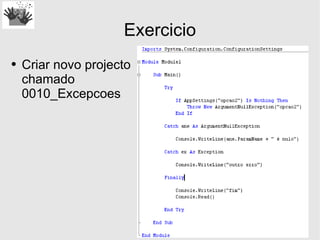 Desenvolvimento em .Net - Excepções
