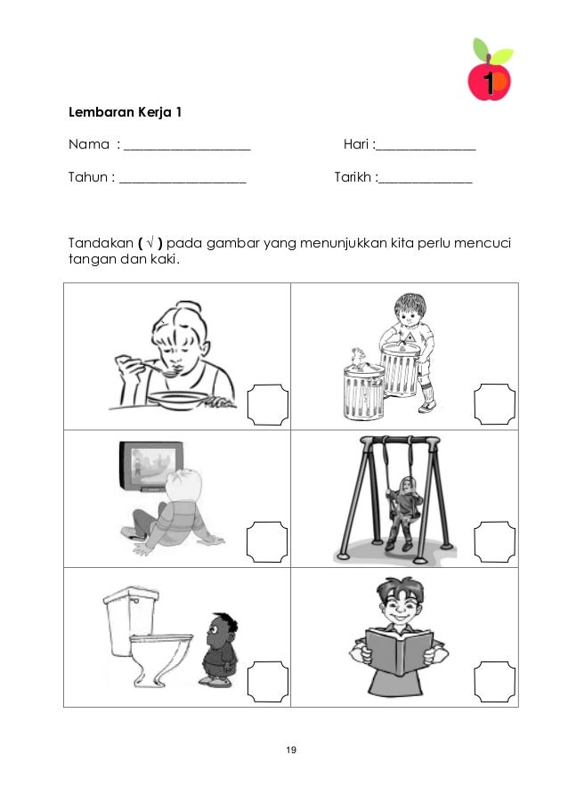 Lembaran Kerja Adab Menjaga Kebersihan Diri Tahun 1