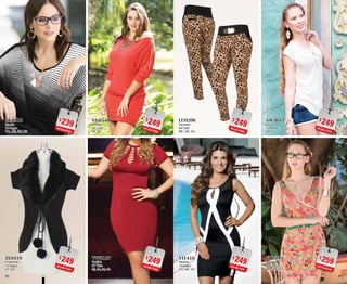 4140
$239PC6216750
BK8910
Blusón
10 Negro
CH, ME, GR, XG
$249PC4917404
ZE0410
Ensamble
10 Negro
UT, GR
$249PC5317492
LU0206
Pantalón
06 Café
ME, GR, XG
$249PC4917427
VI1410
Vestido
10 Negro
CH, ME, XG
$249PC1017460
VG6548
Vestido
48 Coral
36, 38
$249PC5917428
VW0107
Vestido
07 Tinto
32, 34, 36, 38
$249PC6917474
AW3615
Blusa
15 Arena
GR, XG
$259PC7418149
VD7214
Vestido
14 Salmón
ME, GR, XG
 