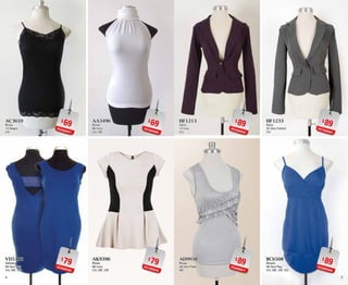 54
$69PC5004871
AC3610
Blusa
10 Negro
CH
$79PC8305592
VD5108
Vestido
08 Azul Rey
CH, ME, GR
$89PC4206242
HF1213
Saco
13 Uva
CH
$89PC9306211
AD9938
Blusa
38 Gris Plata
ME
$69PC4304805
AA3496
Blusa
96 Ivory
CH, ME
$79PC1305533
AK9396
Blusa
96 Ivory
CH, ME, GR
$89PC7206264
HF1233
Saco
33 Gris Oxford
CH
$89PC0606282
BC6508
Blusón
08 Azul Rey
CH, ME, GR, XG
 