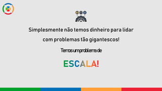Simplesmente não temos dinheiro para lidar
com problemas tão gigantescos!
Temosumproblemade
 