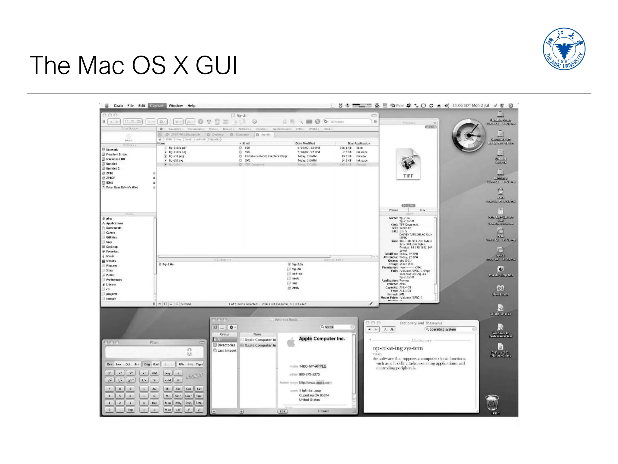 The Mac OS X GUI
 