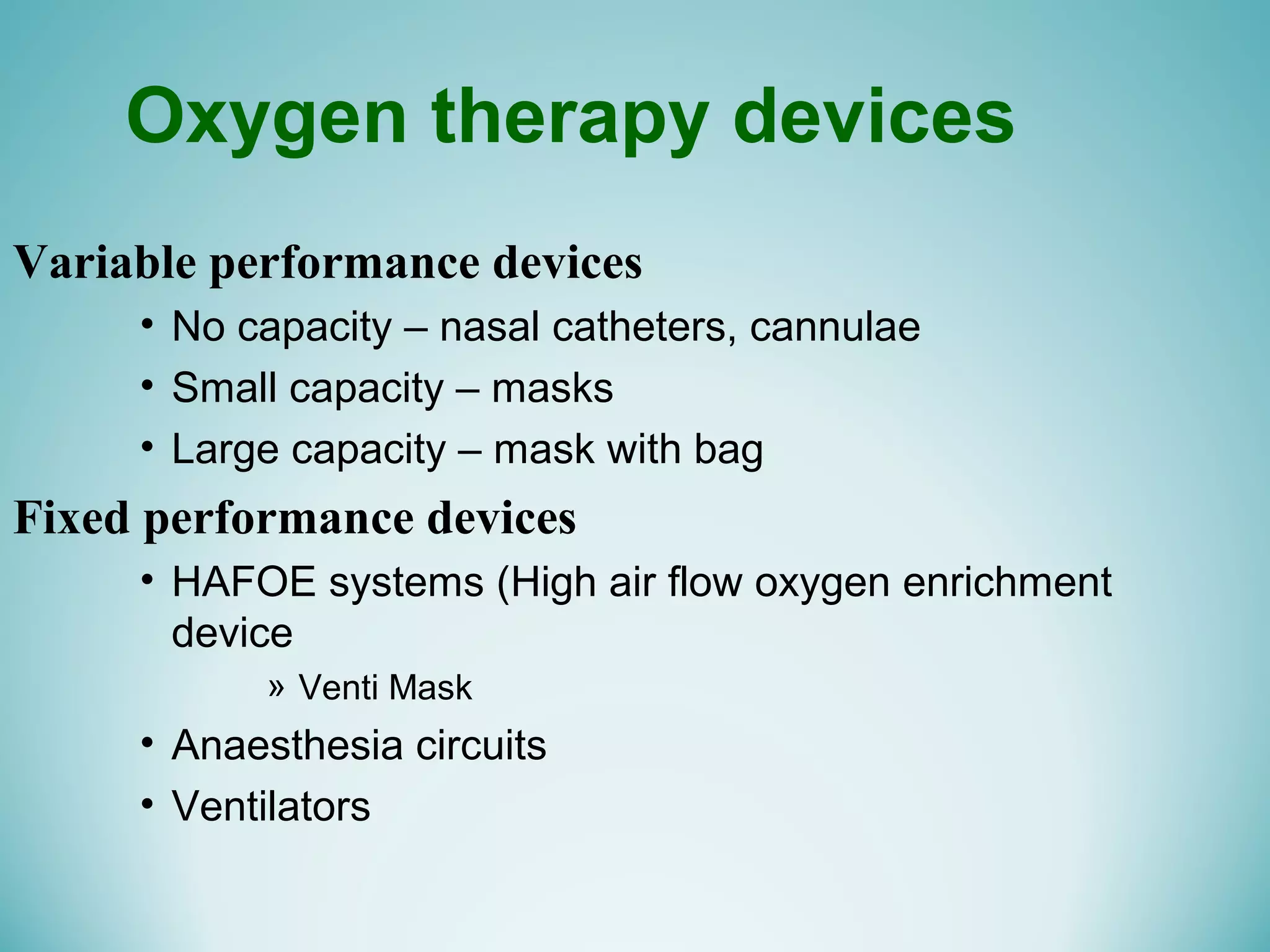 Oxygen Therapy PPT