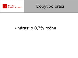Dopyt po práci

●

nárast o 0,7% ročne

 