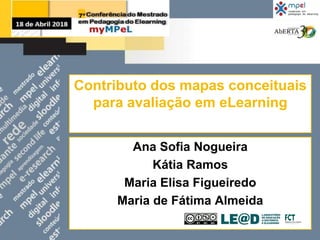 Ana Sofia Nogueira
Kátia Ramos
Maria Elisa Figueiredo
Maria de Fátima Almeida
Contributo dos mapas conceituais
para avaliação em eLearning
 