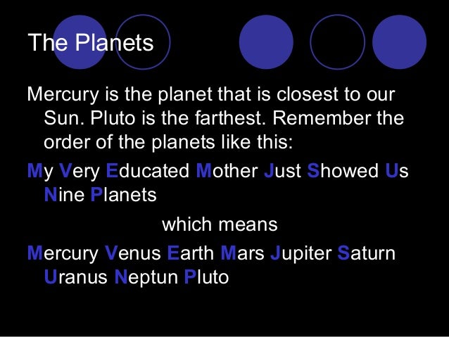 How can someone remember the order of the planets?