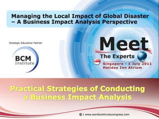 Practical Strategies of Conducting a Business Impact Analysis 
