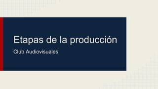 ¿Cómo comenzar una
producción audiovisual?
Manuel Ochoa Trejo
 