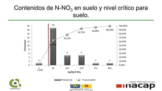 Contenidos de N-NO3 en suelo y nivel crítico para
suelo.
 