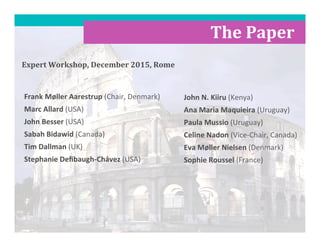 Outline	
Background	
Examples	
BenePits	&	Drawbacks		
Regulatory	challenge	
Resource	Considerations	
Discussion	
Conclusio...