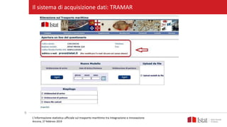 9
Il sistema di acquisizione dati: TRAMAR
L’informazione statistica ufficiale sul trasporto marittimo tra integrazione e i...