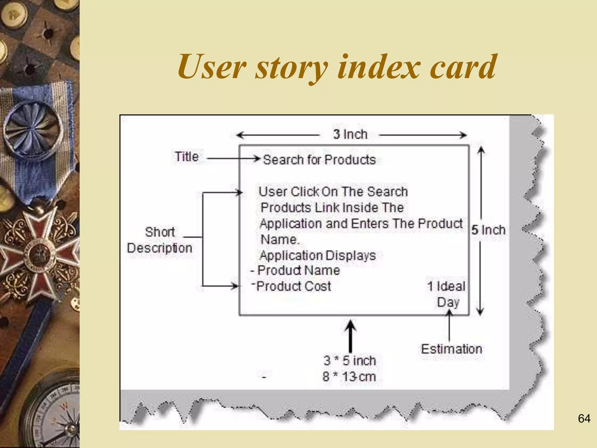 User story index card
64
 