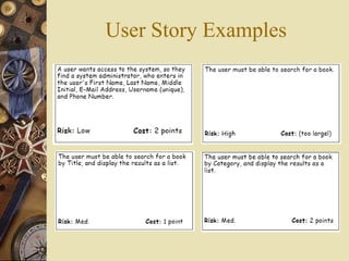 User Story Examples
 