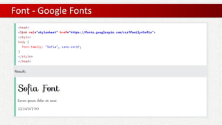 Font - Google Fonts
 