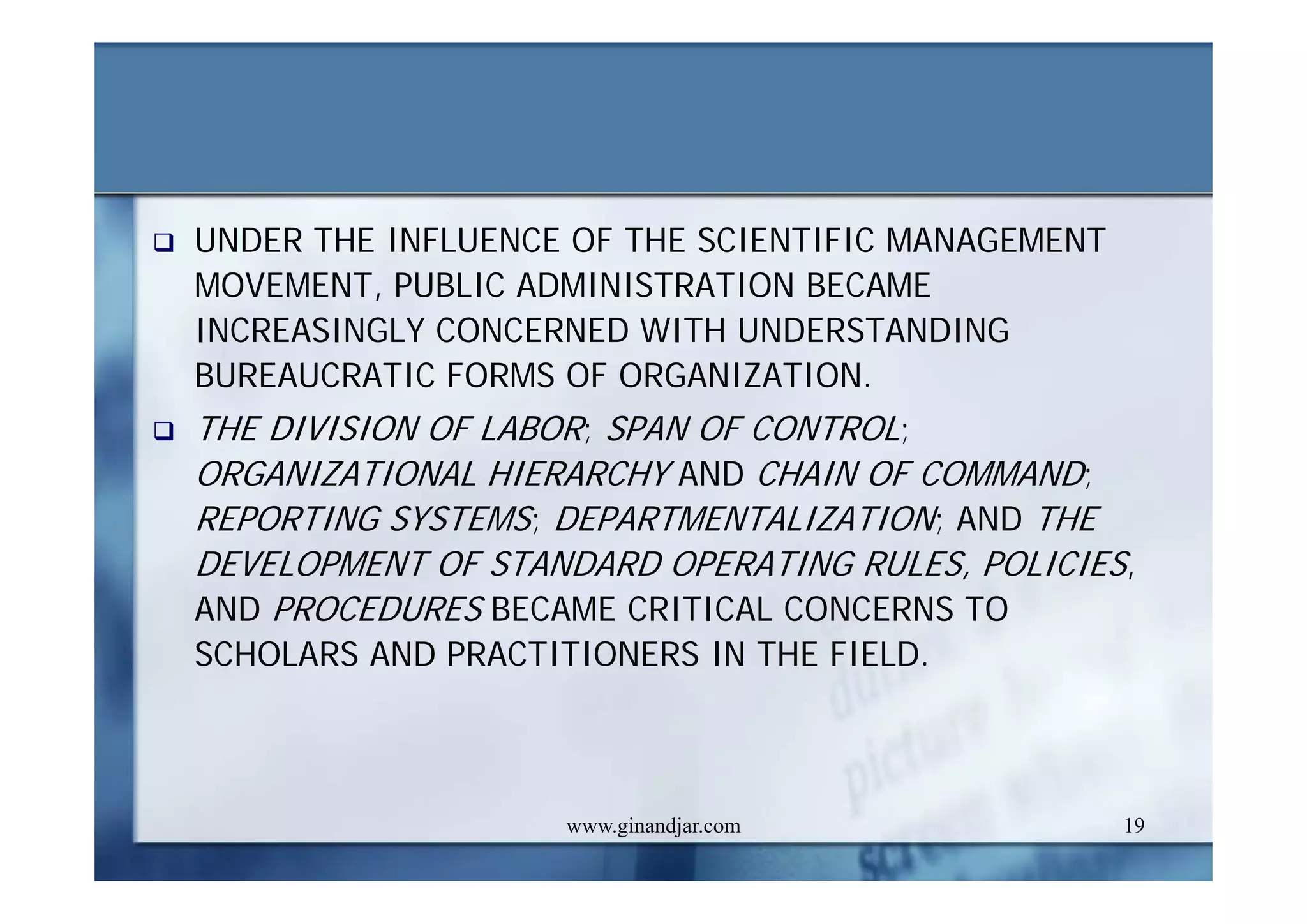 PUBLIC ADMINISTRATION AS A DEVELOPING DISCIPLINE