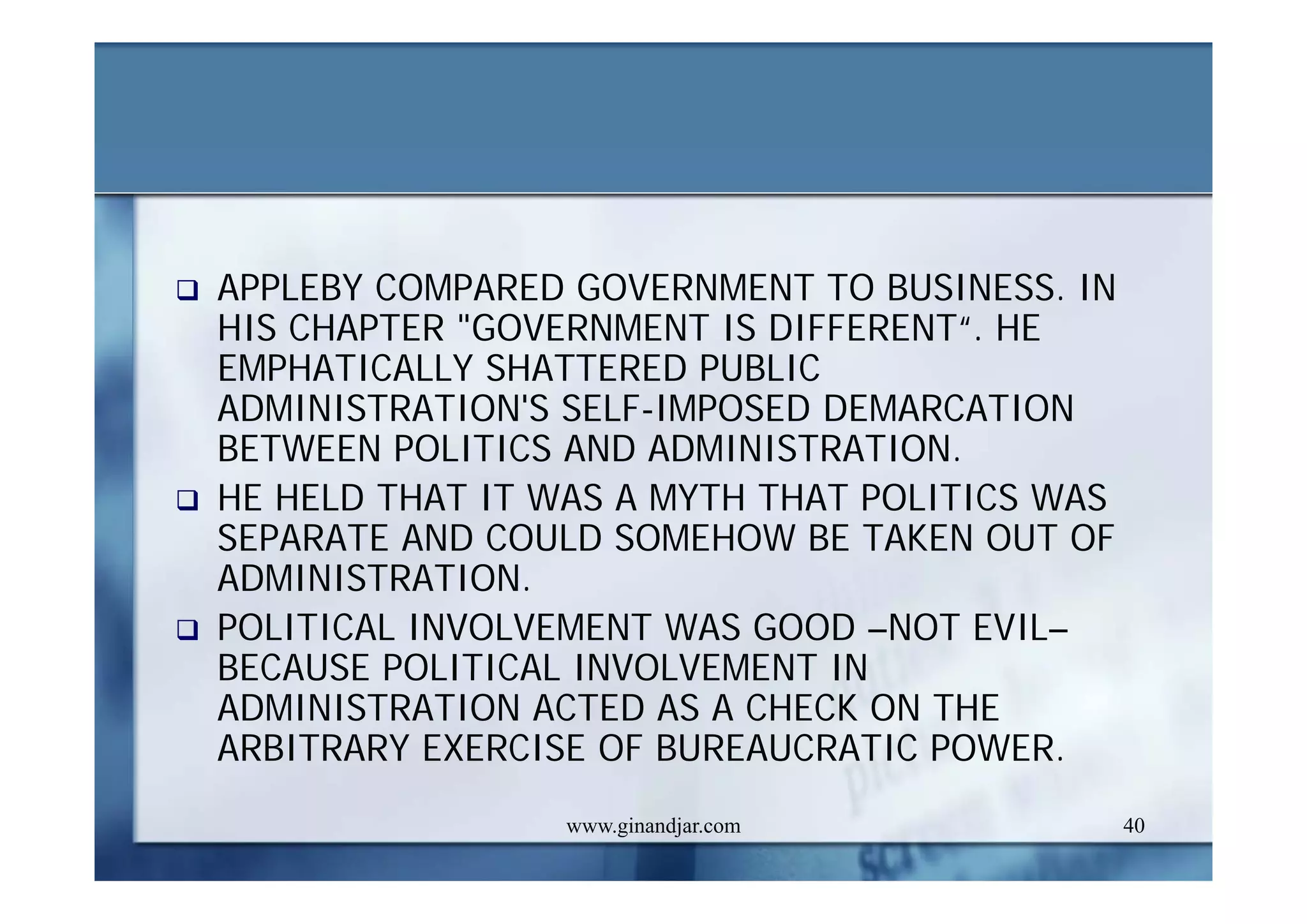 PUBLIC ADMINISTRATION AS A DEVELOPING DISCIPLINE