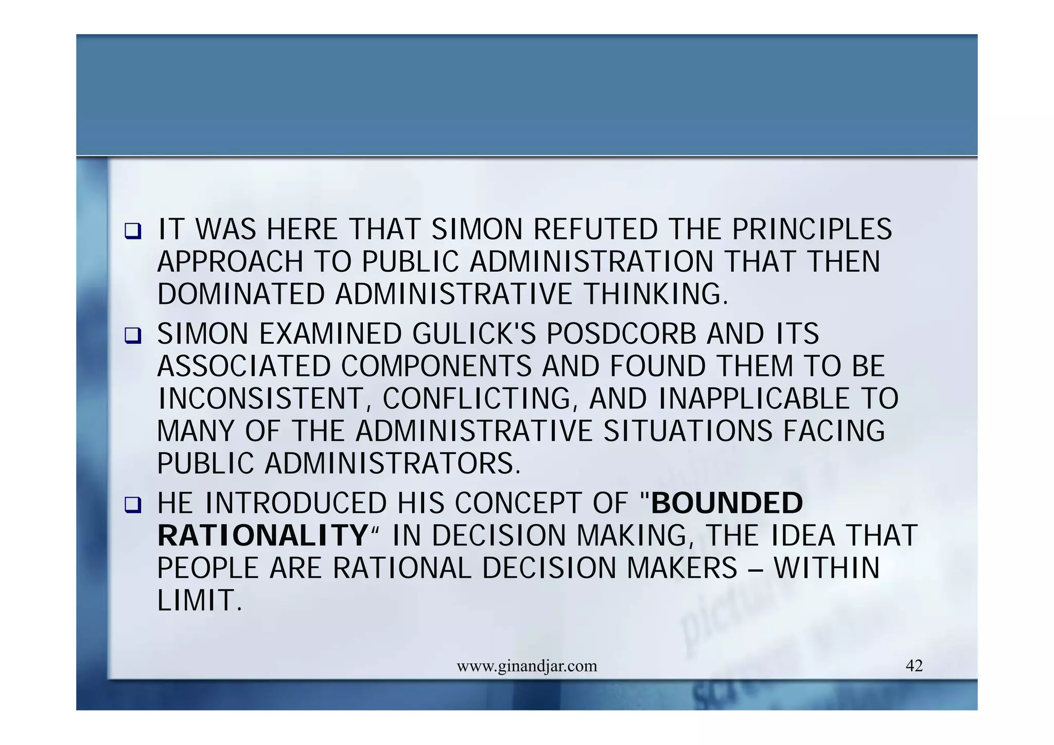 PUBLIC ADMINISTRATION AS A DEVELOPING DISCIPLINE