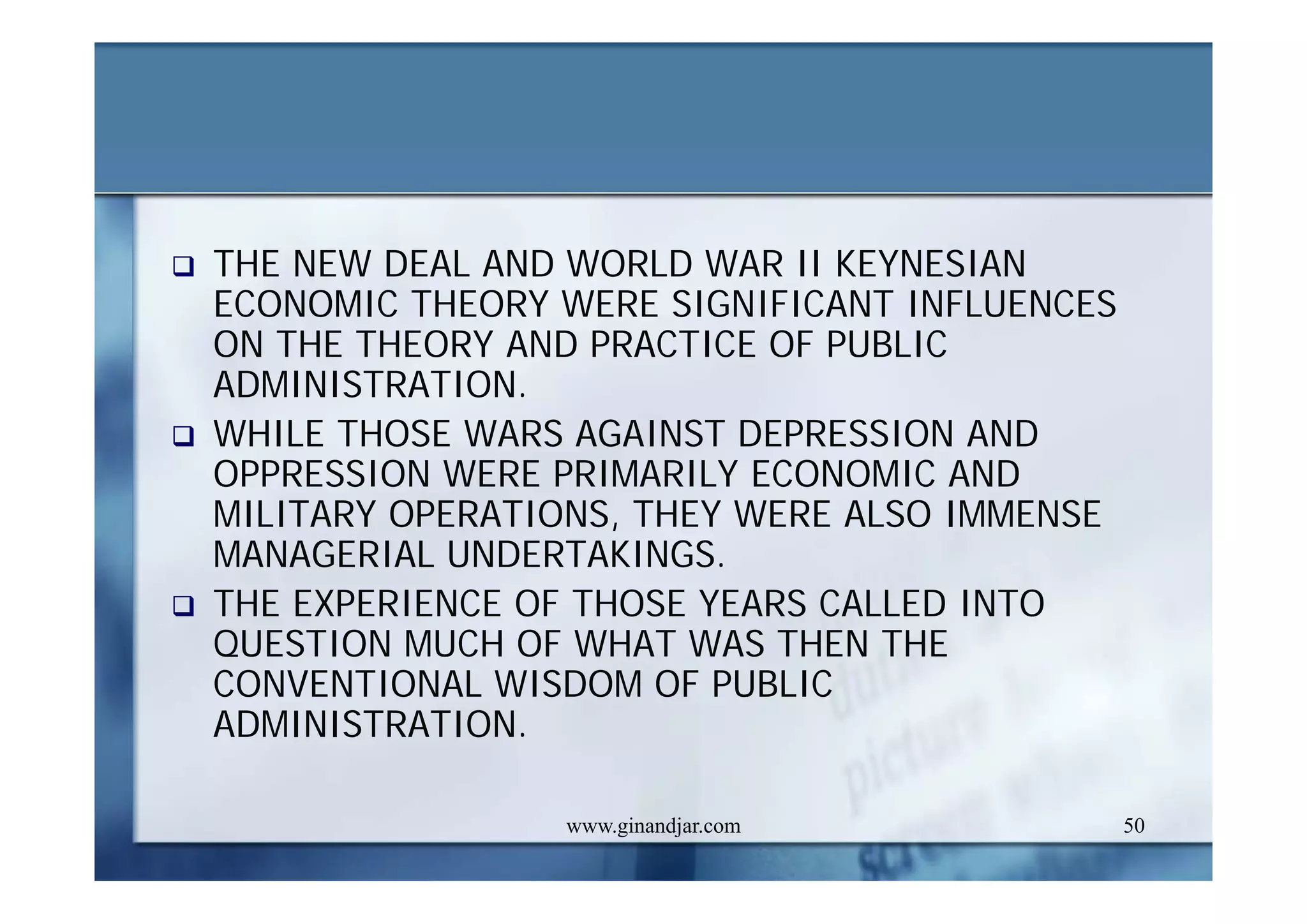 PUBLIC ADMINISTRATION AS A DEVELOPING DISCIPLINE