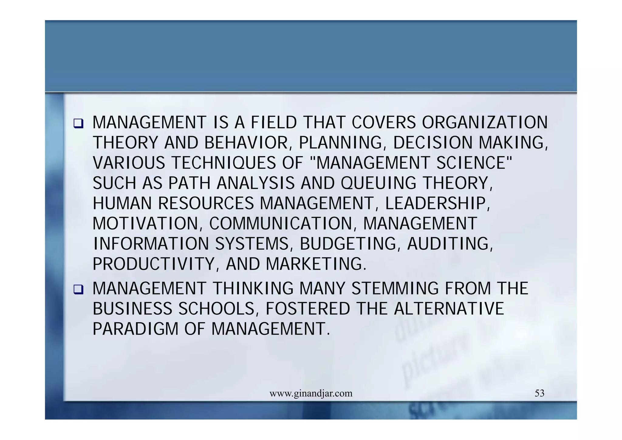 PUBLIC ADMINISTRATION AS A DEVELOPING DISCIPLINE