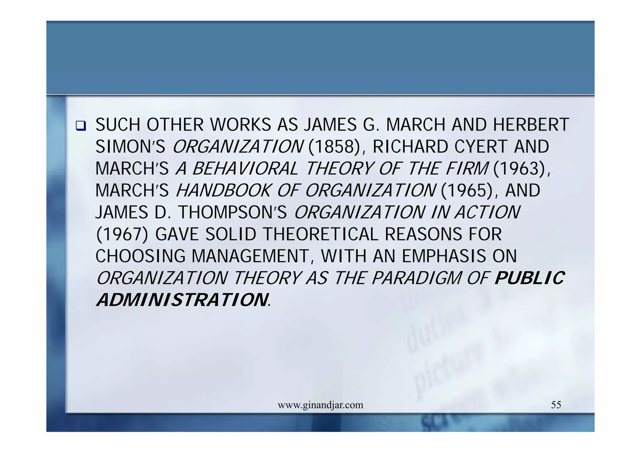 PUBLIC ADMINISTRATION AS A DEVELOPING DISCIPLINE