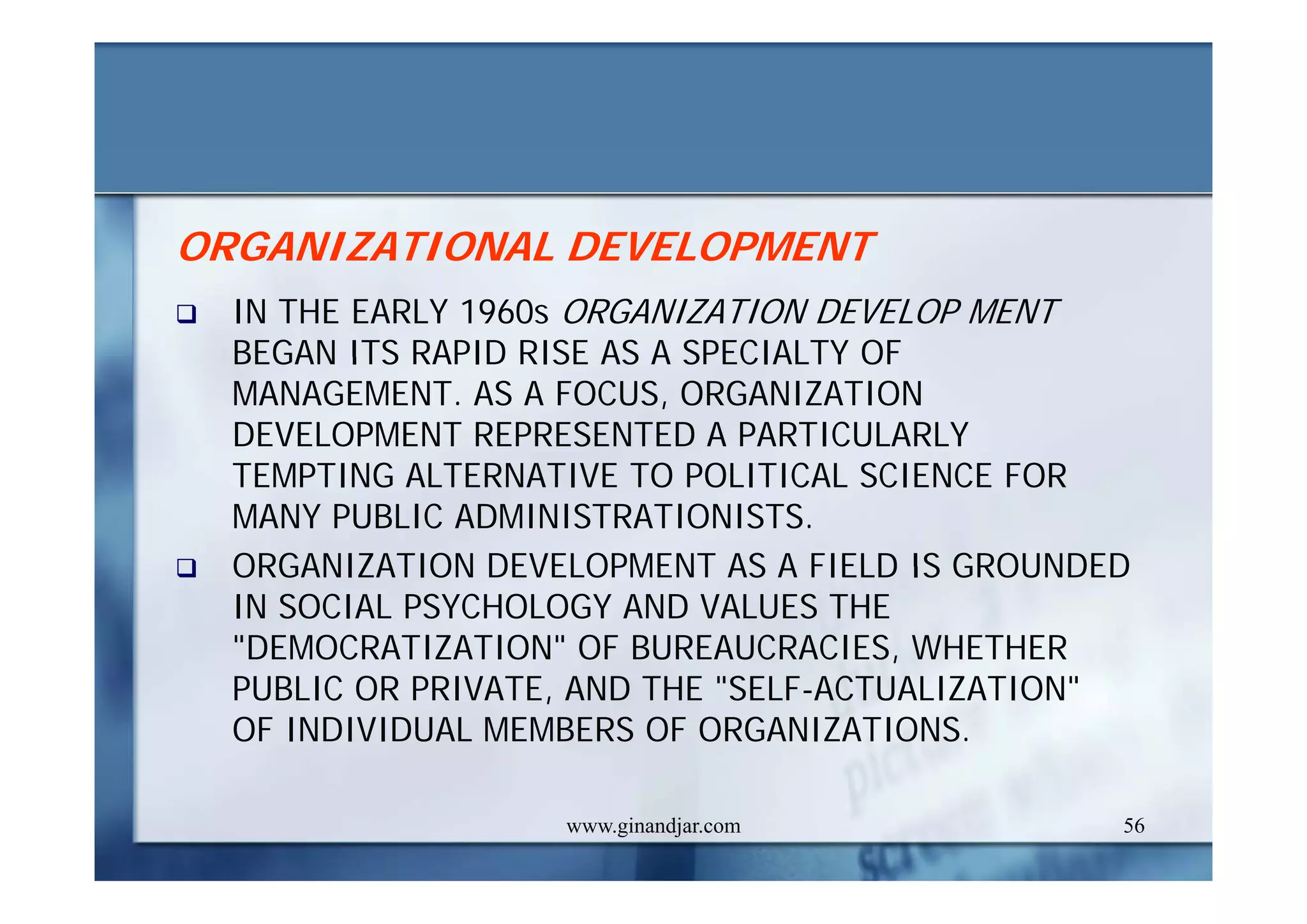 PUBLIC ADMINISTRATION AS A DEVELOPING DISCIPLINE