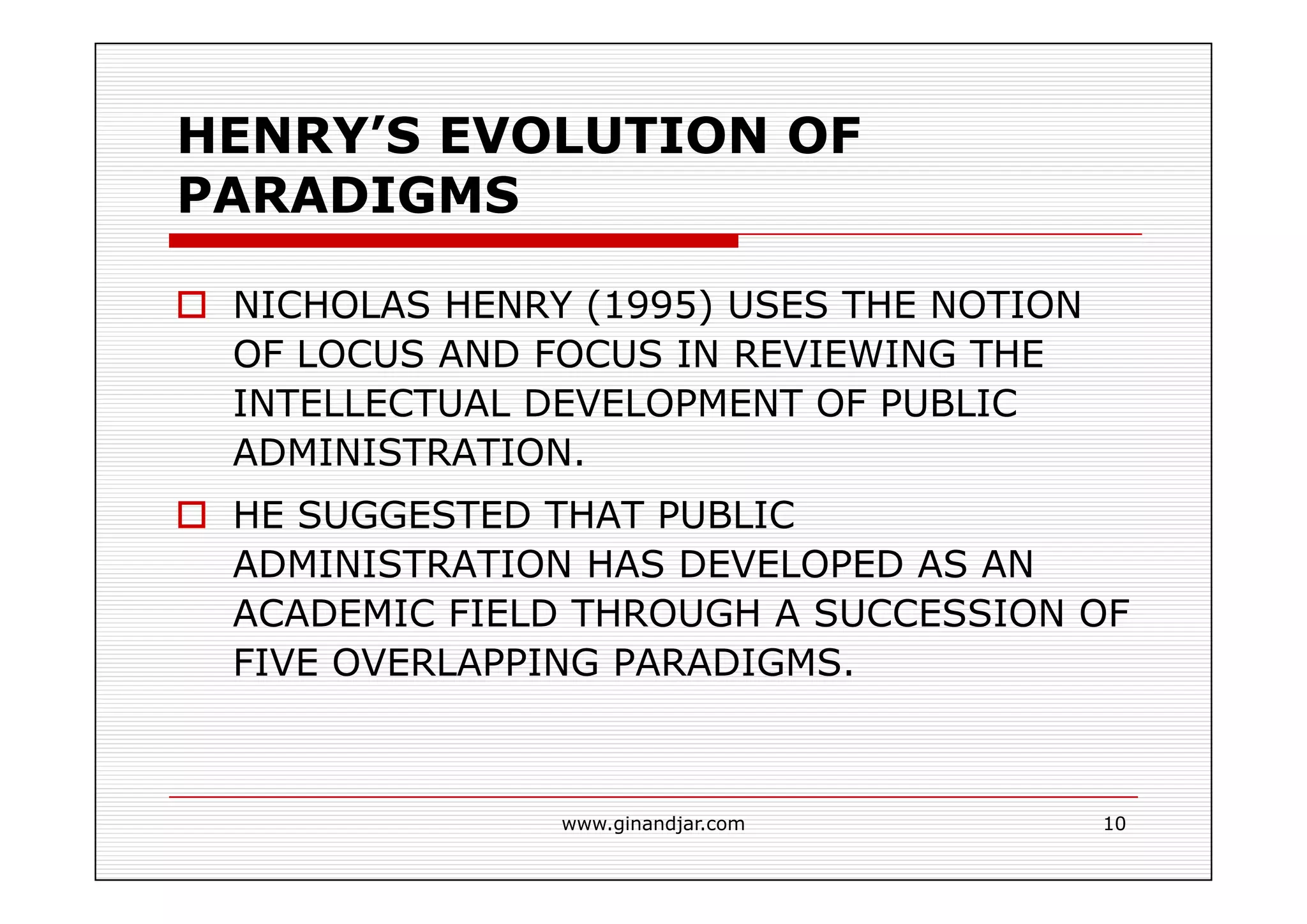 PUBLIC ADMINISTRATION AS A DEVELOPING DISCIPLINE