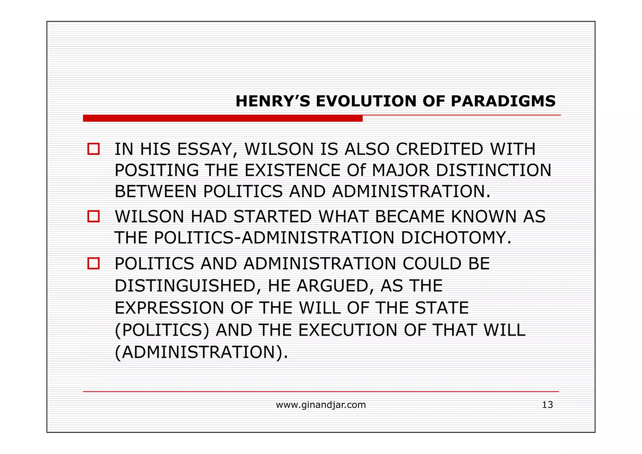 PUBLIC ADMINISTRATION AS A DEVELOPING DISCIPLINE