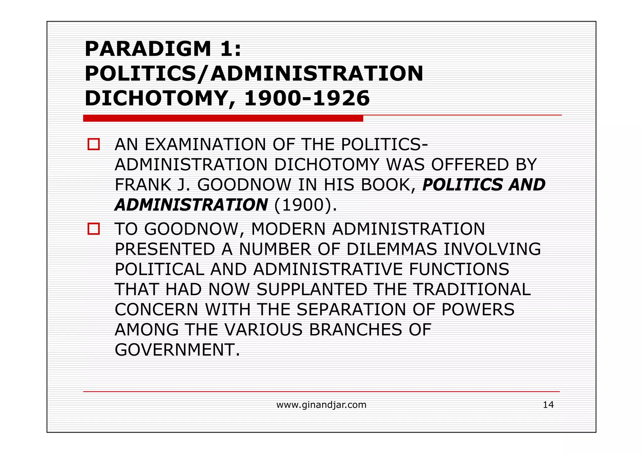 PUBLIC ADMINISTRATION AS A DEVELOPING DISCIPLINE