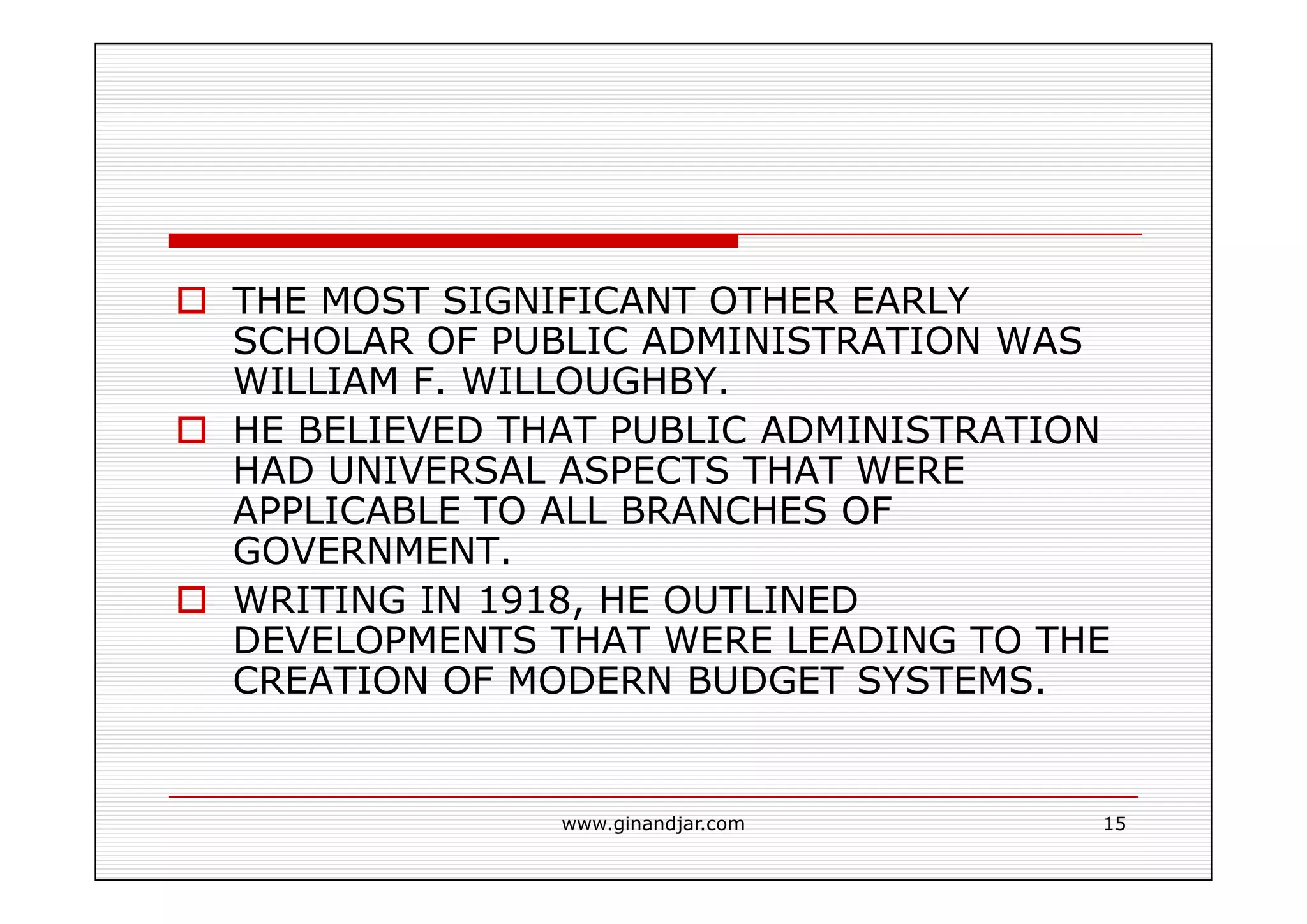 PUBLIC ADMINISTRATION AS A DEVELOPING DISCIPLINE