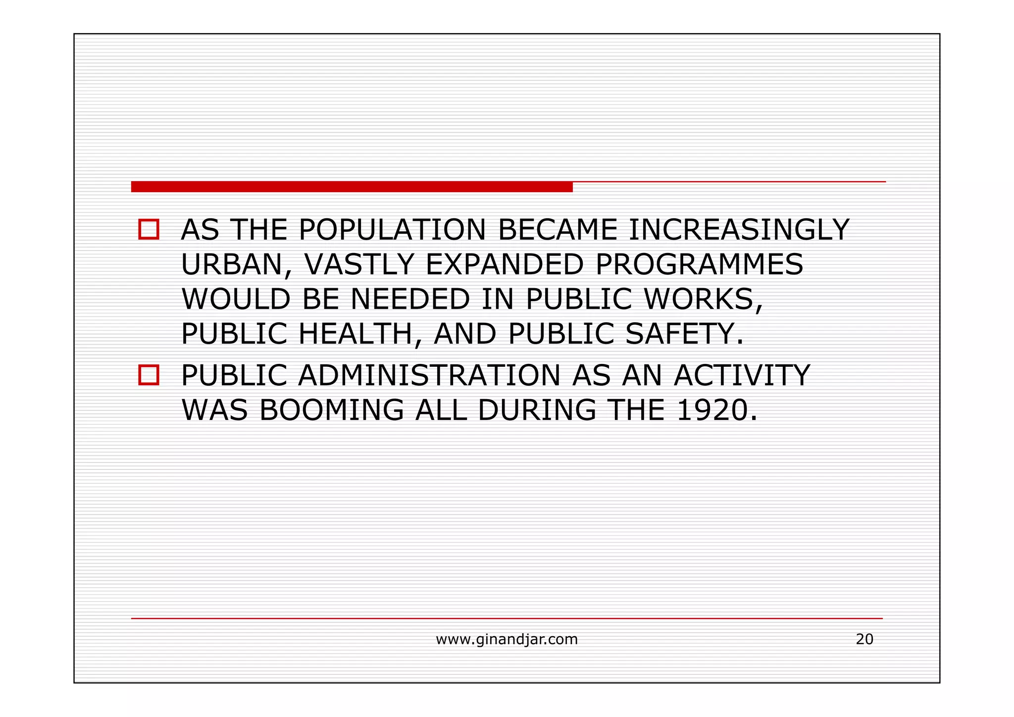 PUBLIC ADMINISTRATION AS A DEVELOPING DISCIPLINE