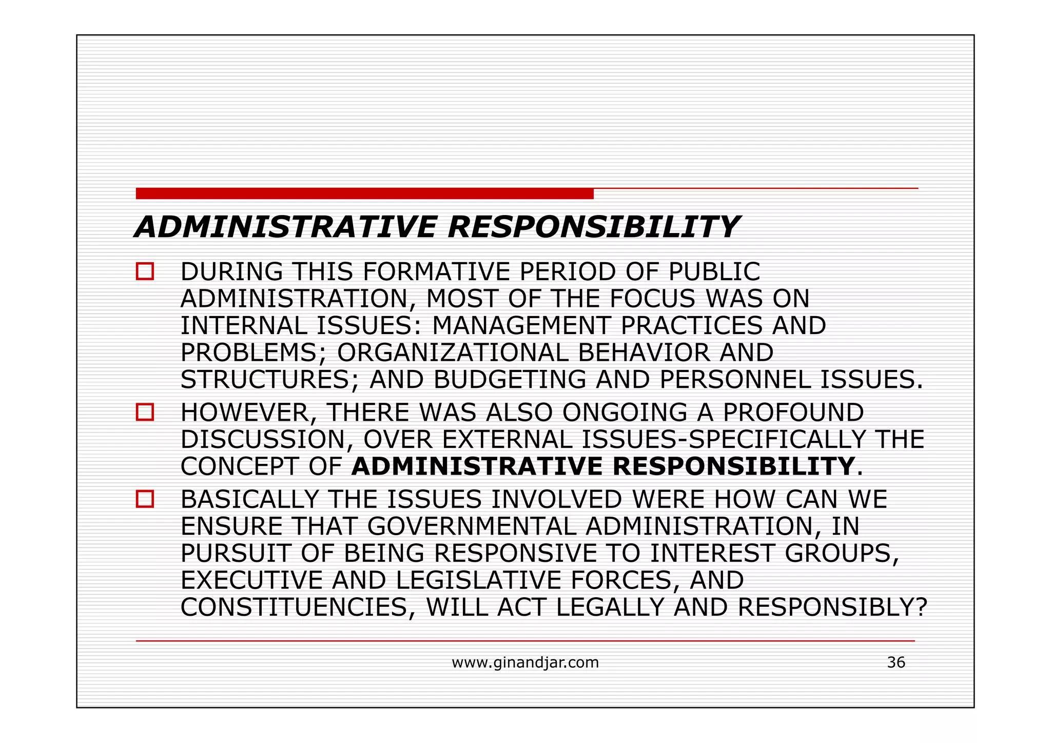 PUBLIC ADMINISTRATION AS A DEVELOPING DISCIPLINE