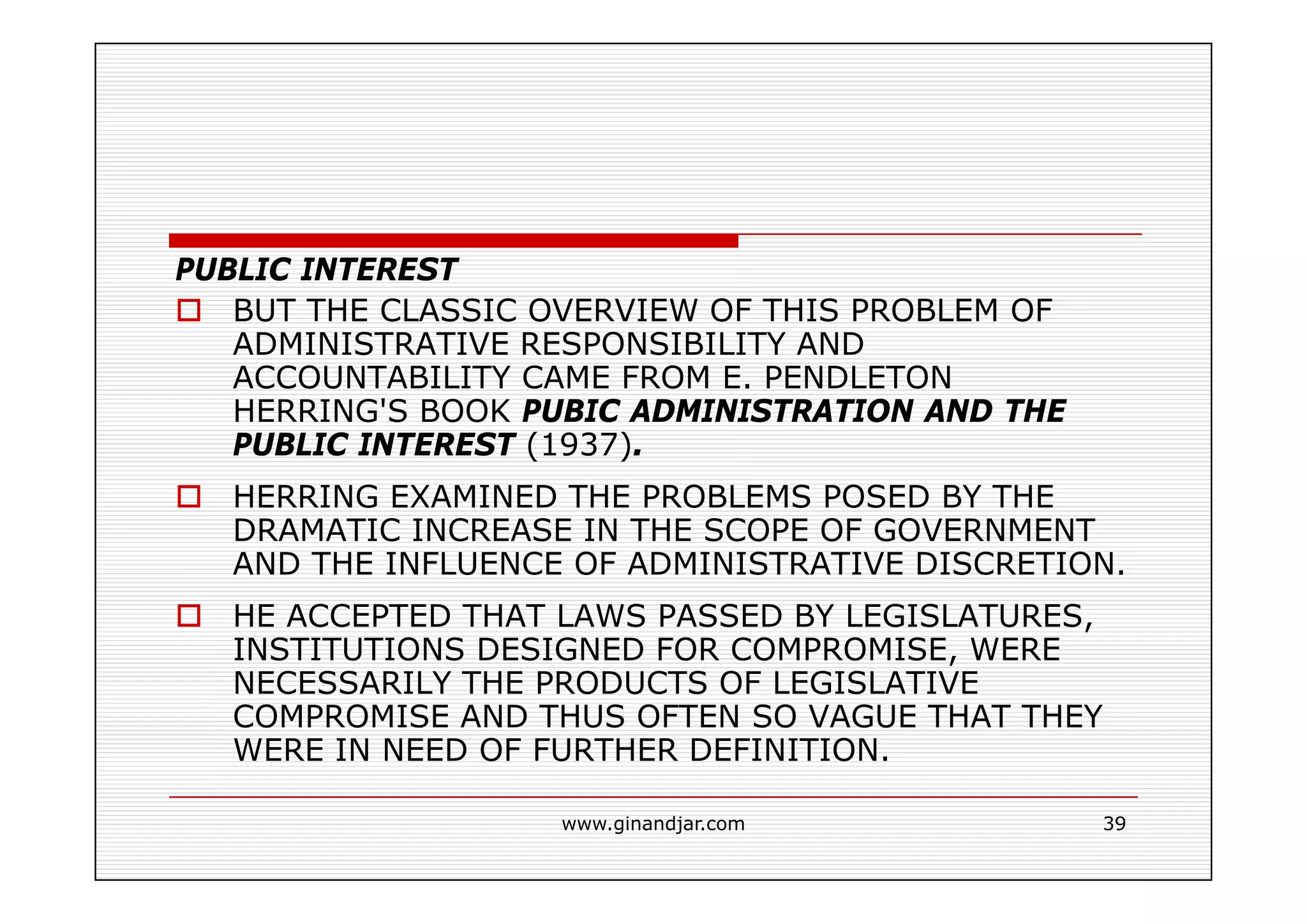 PUBLIC ADMINISTRATION AS A DEVELOPING DISCIPLINE