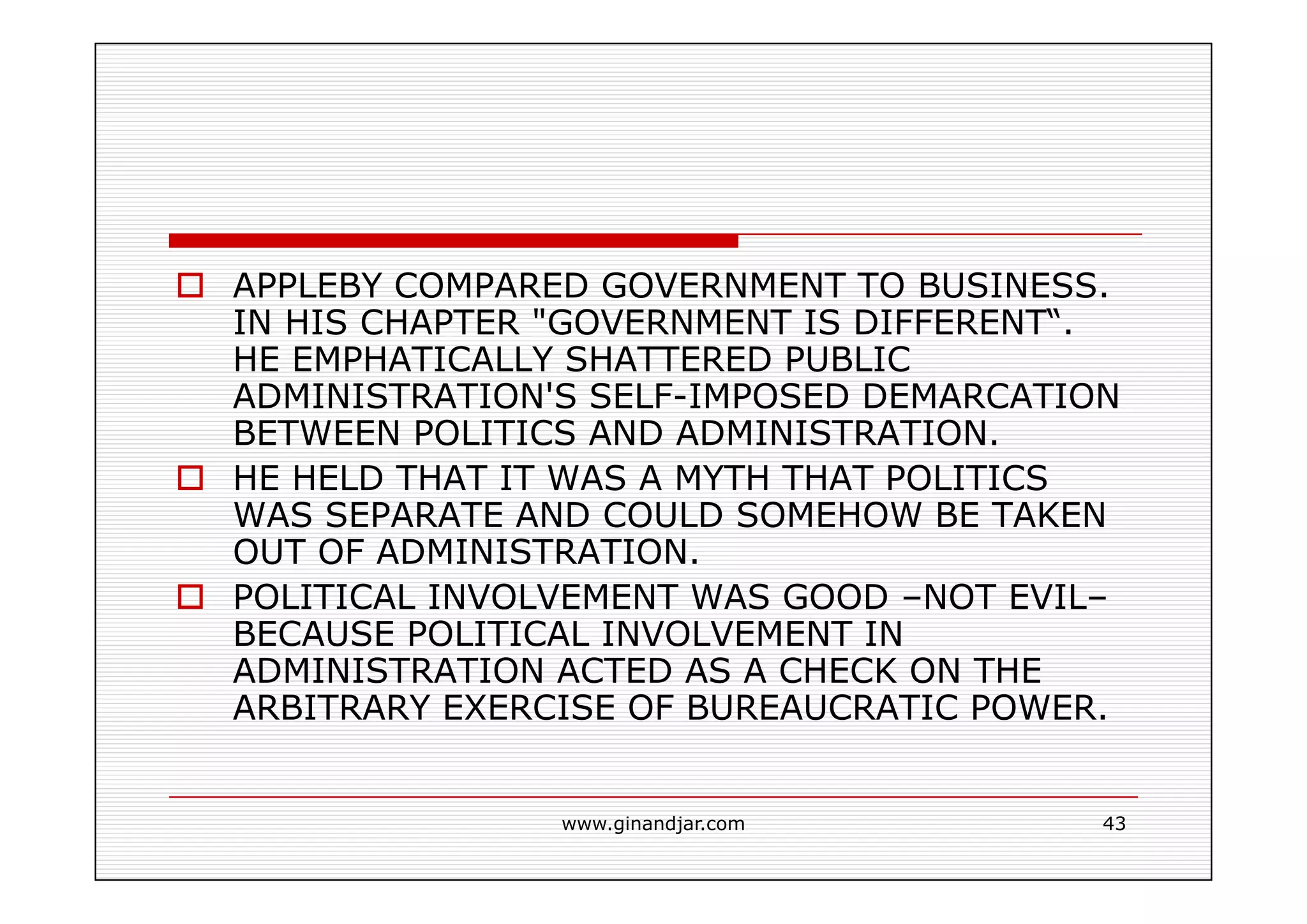 PUBLIC ADMINISTRATION AS A DEVELOPING DISCIPLINE