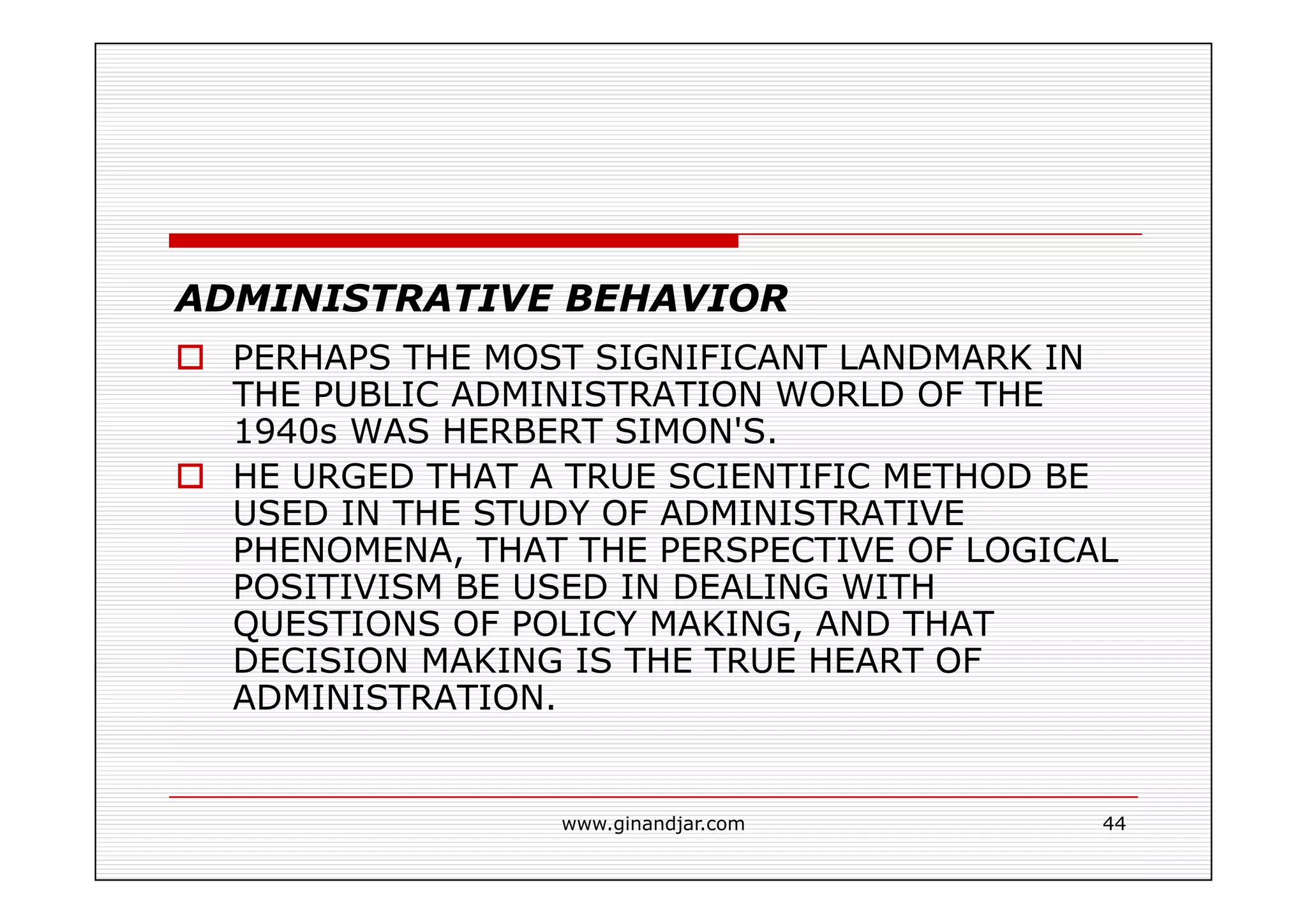 PUBLIC ADMINISTRATION AS A DEVELOPING DISCIPLINE