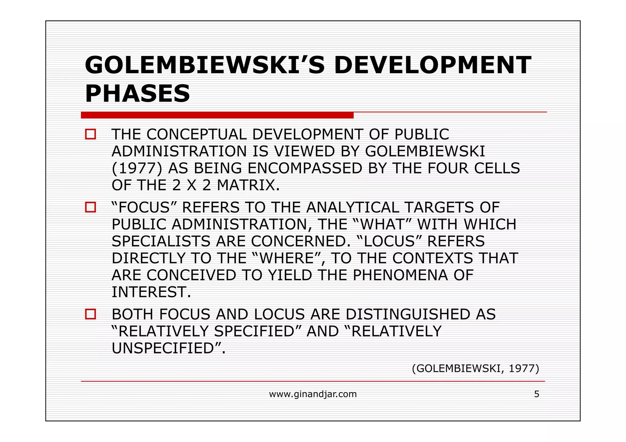 PUBLIC ADMINISTRATION AS A DEVELOPING DISCIPLINE