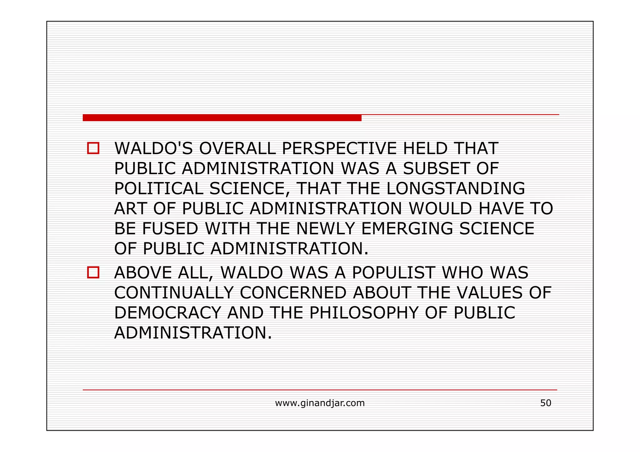 PUBLIC ADMINISTRATION AS A DEVELOPING DISCIPLINE