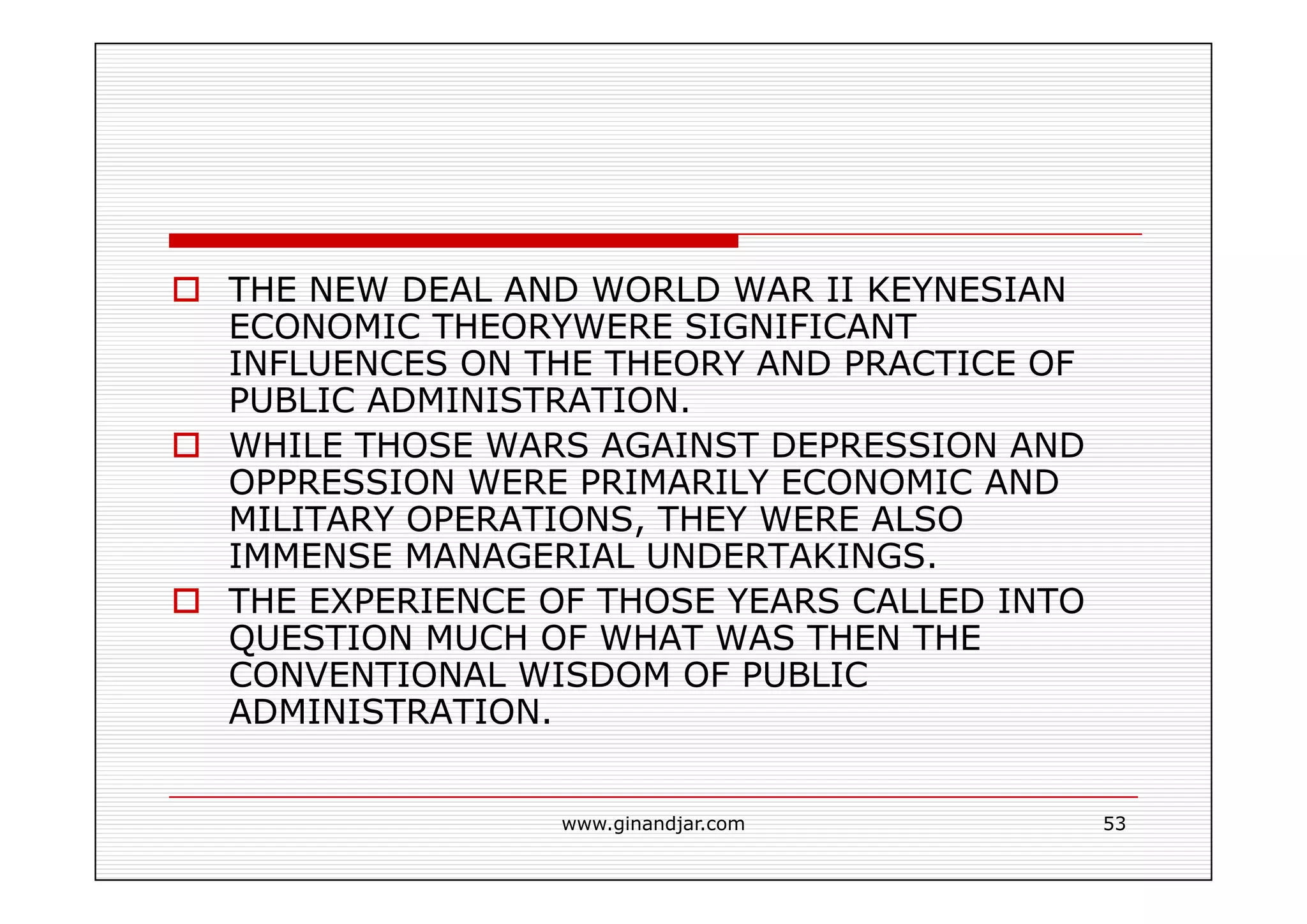 PUBLIC ADMINISTRATION AS A DEVELOPING DISCIPLINE