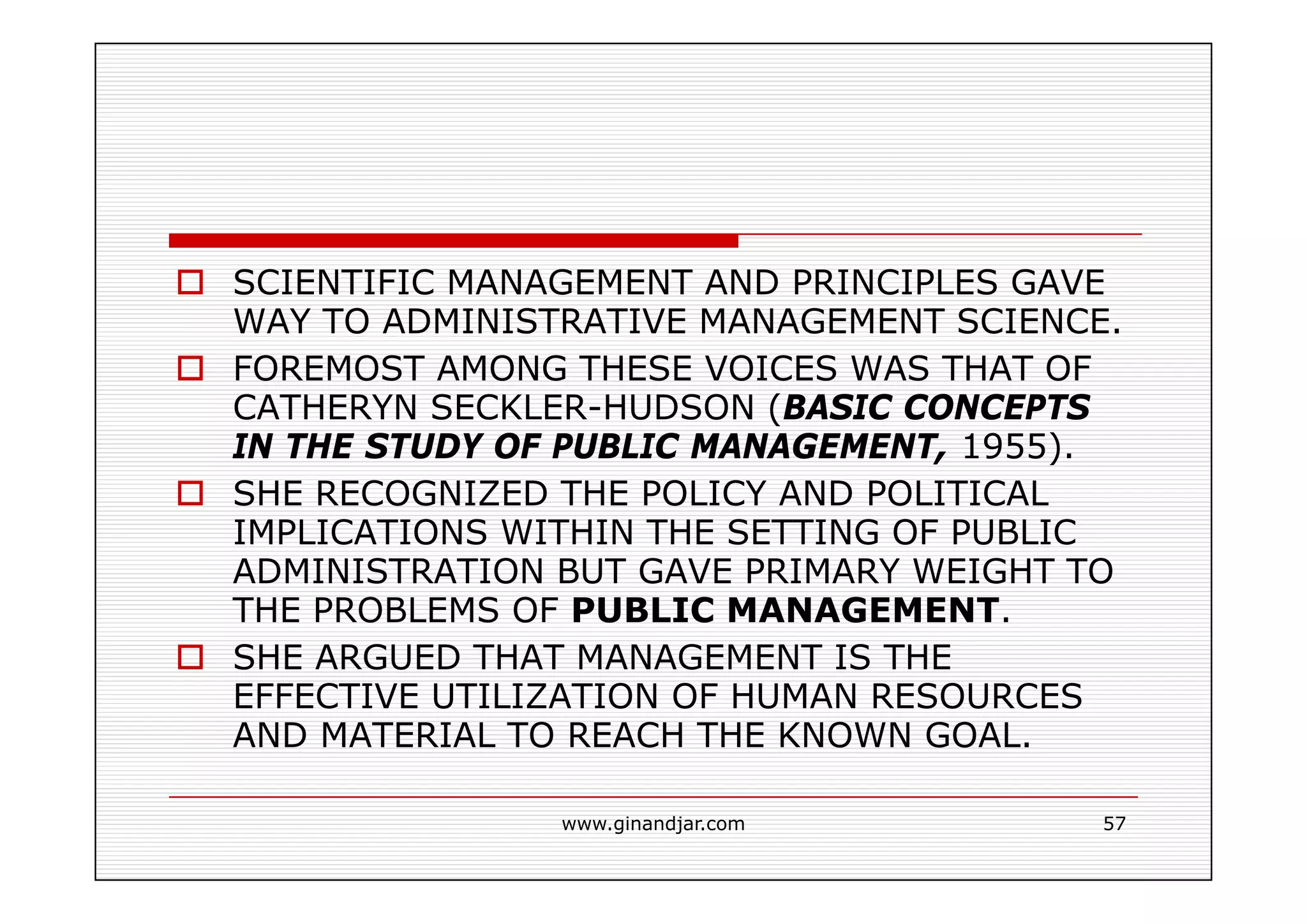 PUBLIC ADMINISTRATION AS A DEVELOPING DISCIPLINE