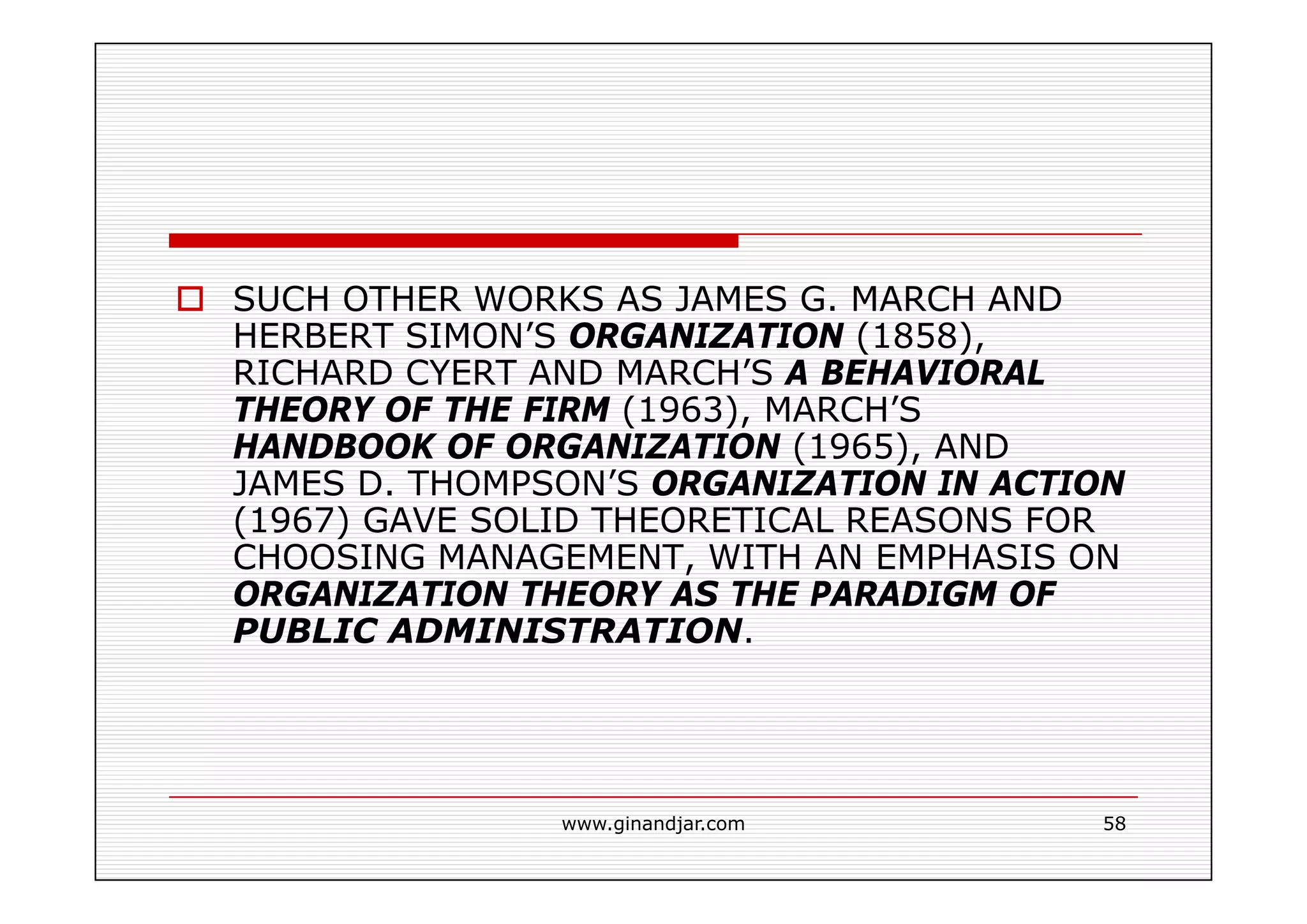 PUBLIC ADMINISTRATION AS A DEVELOPING DISCIPLINE